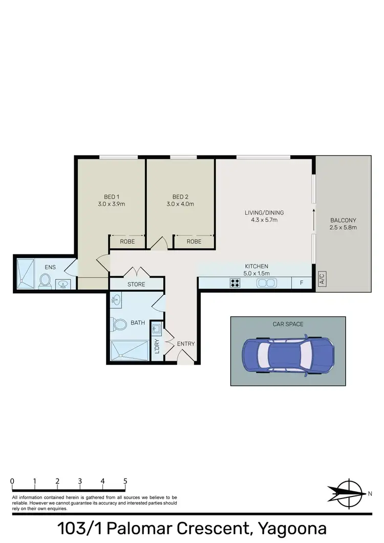 Floorplan of Homely unit listing, 103/1 Palomar Parade, Yagoona NSW 2199