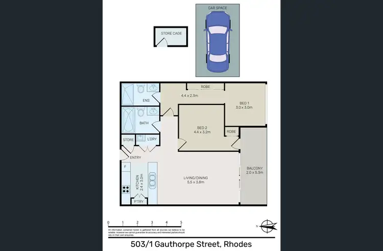 Floorplan of Homely apartment listing, 503/1 Gauthorpe Street, Rhodes NSW 2138