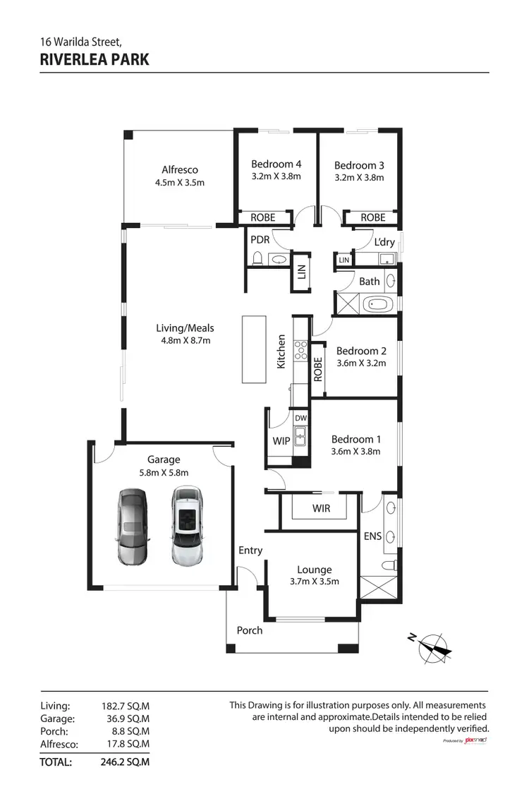 Floorplan of Homely house listing, 16 Warilda Street, Riverlea Park SA 5120