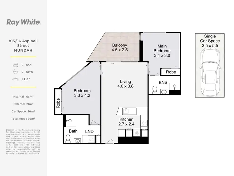 Floorplan of Homely apartment listing, 813/16 Aspinall Street, Nundah QLD 4012