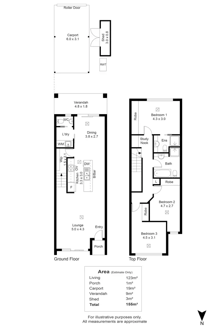 Floorplan of Homely townhouse listing, 13 Goodhall Street, Lightsview SA 5085