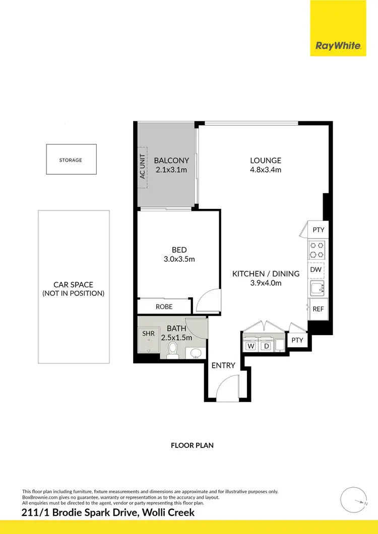 Floorplan of Homely apartment listing, 211/1 Brodie Spark Drive, Wolli Creek NSW 2205
