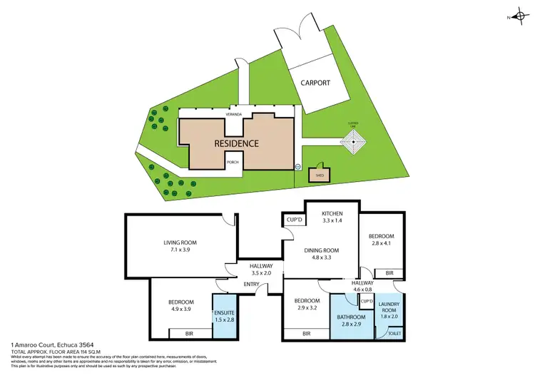 Floorplan of Homely house listing, 1 Amaroo Court, Echuca VIC 3564