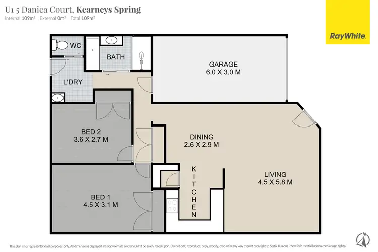 Floorplan of Homely unit listing, 1/5 Danica Court, Kearneys Spring QLD 4350