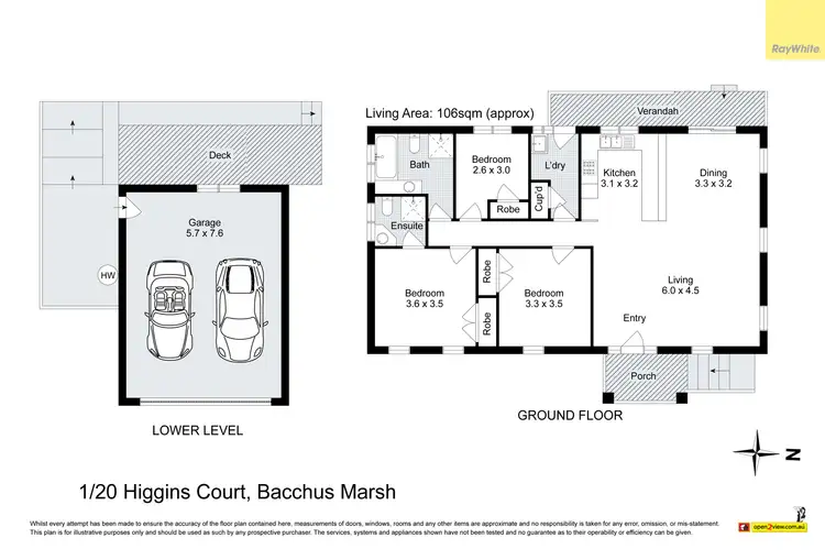 Floorplan of Homely townhouse listing, 1/20 Higgins Court, Bacchus Marsh VIC 3340