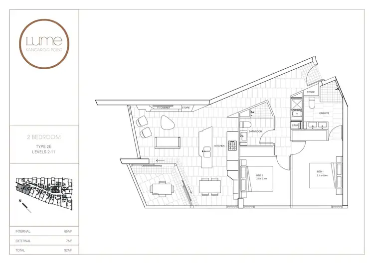 Floorplan of Homely apartment listing, 901/25 Shafston Avenue, Kangaroo Point QLD 4169