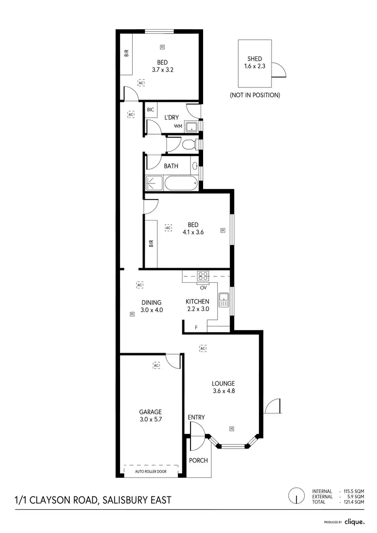 Floorplan of Homely unit listing, 1/1 Clayson Road, Salisbury East SA 5109