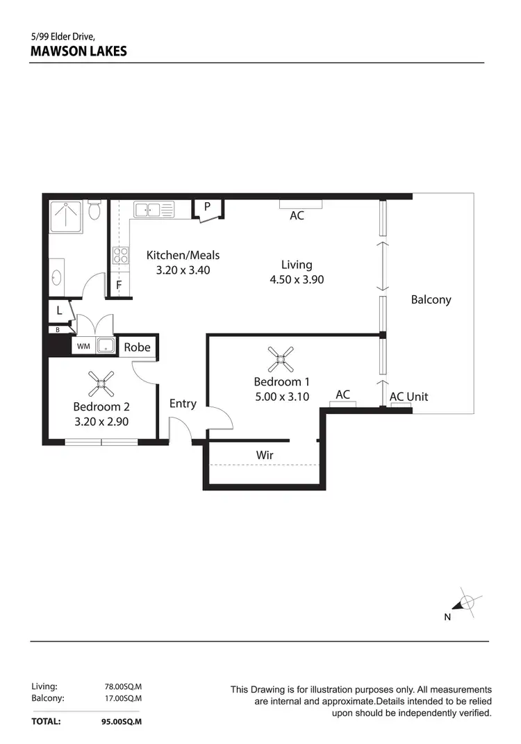 Floorplan of Homely apartment listing, 5/99 Elder Drive, Mawson Lakes SA 5095