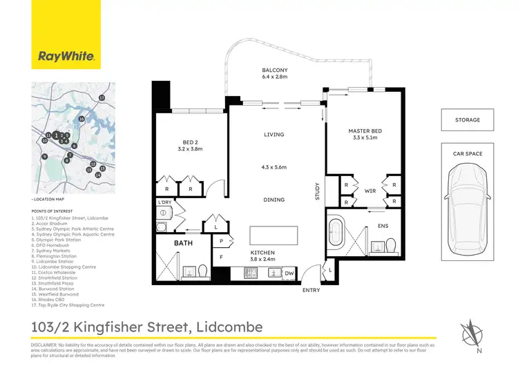 Floorplan of Homely apartment listing, 103/2 Kingfisher Street, Lidcombe NSW 2141