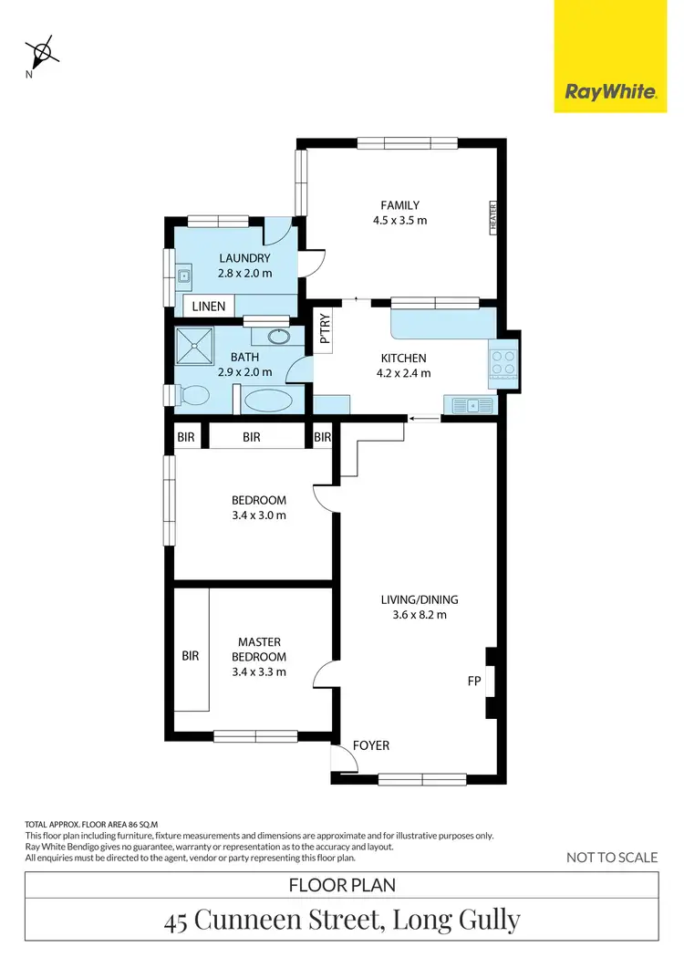 Floorplan of Homely house listing, 45 Cunneen Street, Long Gully VIC 3550