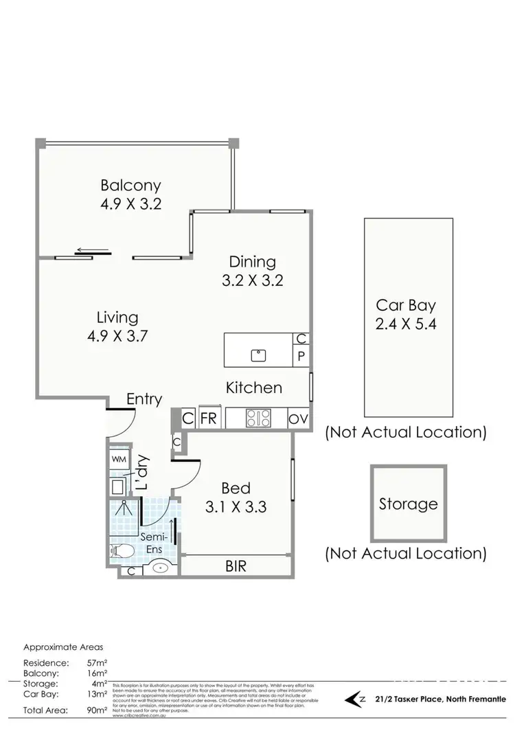 Floorplan of Homely apartment listing, 21/2 Tasker Place, North Fremantle WA 6159