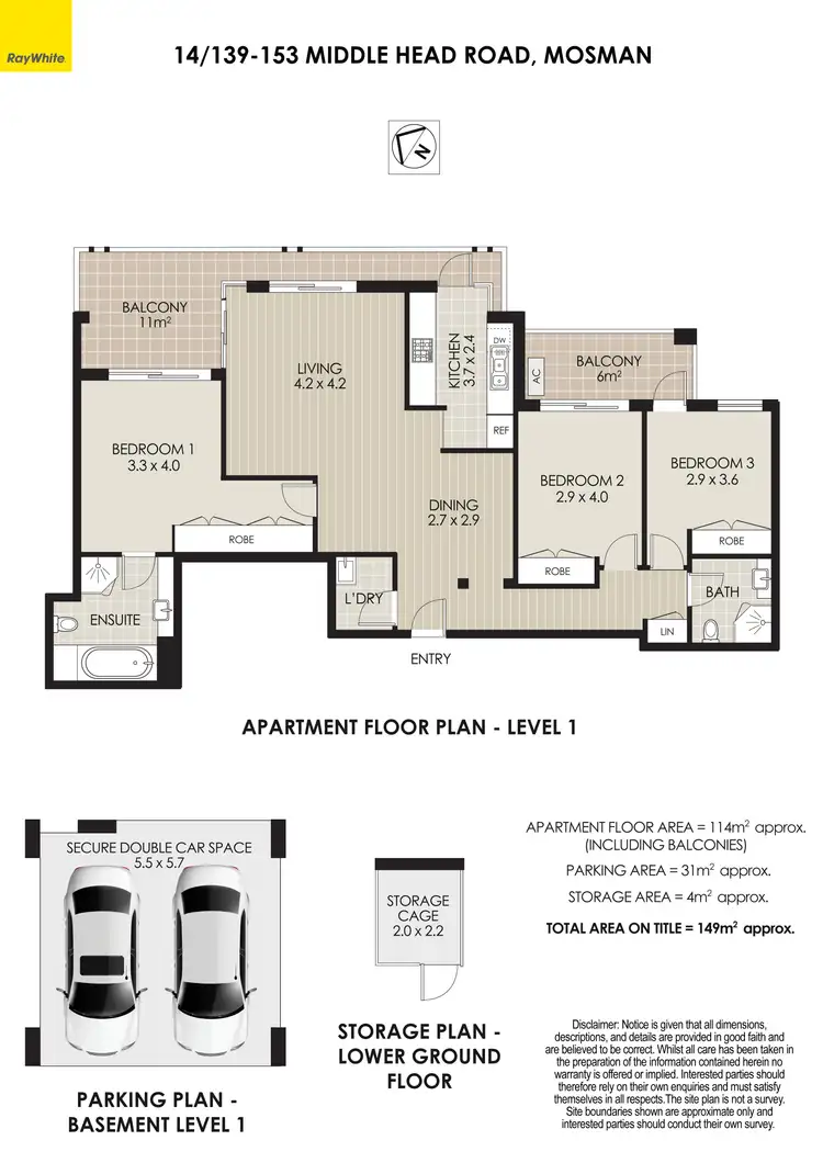 Floorplan of Homely apartment listing, 14/139-153 Middle Head Road, Mosman NSW 2088