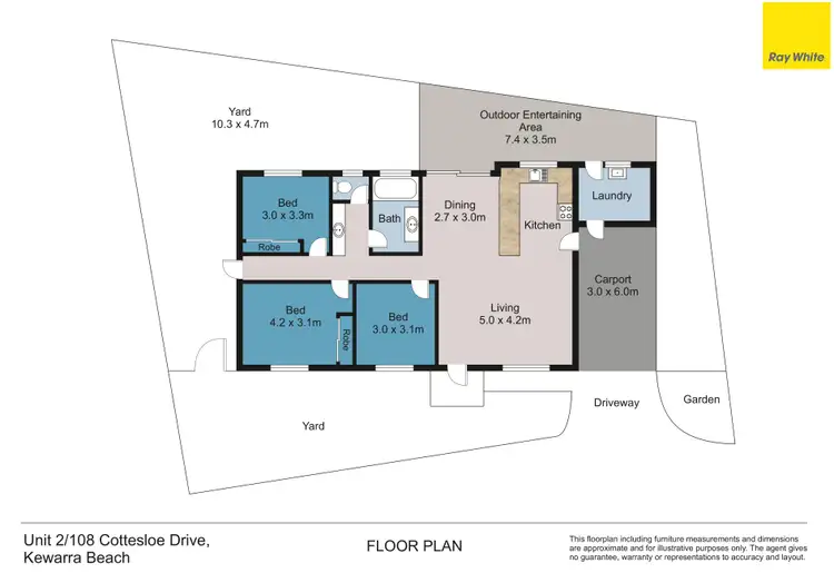 Floorplan of Homely semi-detached listing, 2/108 Cottesloe Drive, Kewarra Beach QLD 4879