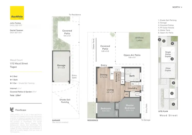 Floorplan of Homely semi-detached listing, 1/12 Maud Street, Tugun QLD 4224