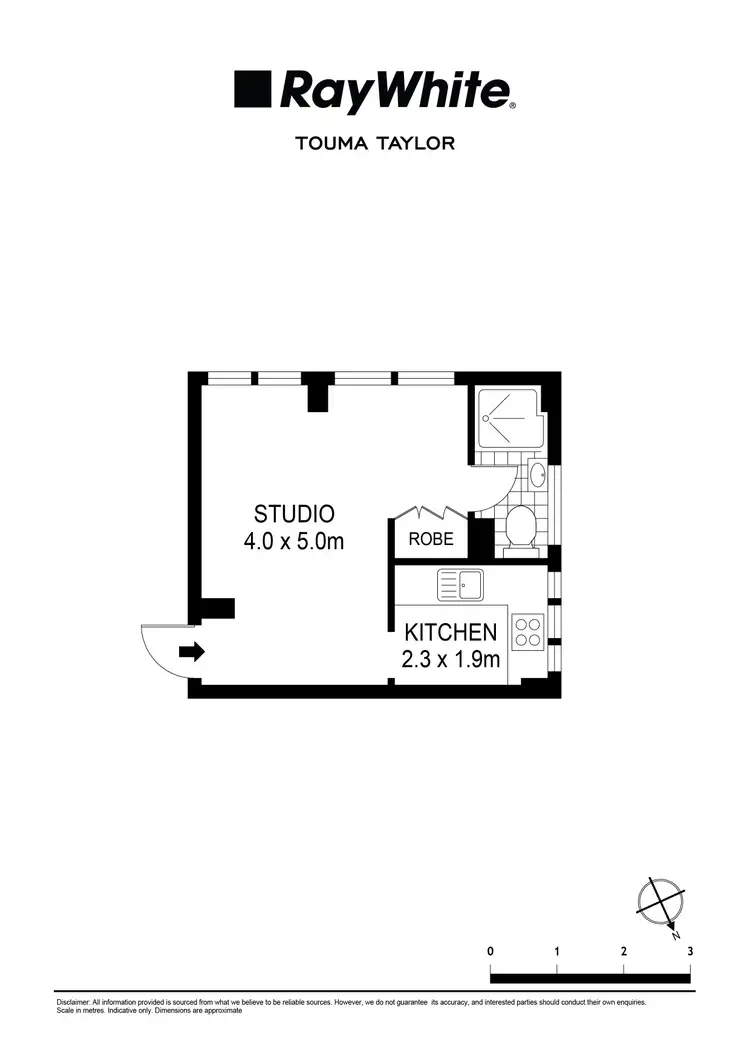 Floorplan of Homely studio listing, 17/5-7 The Esplanade, Elizabeth Bay NSW 2011