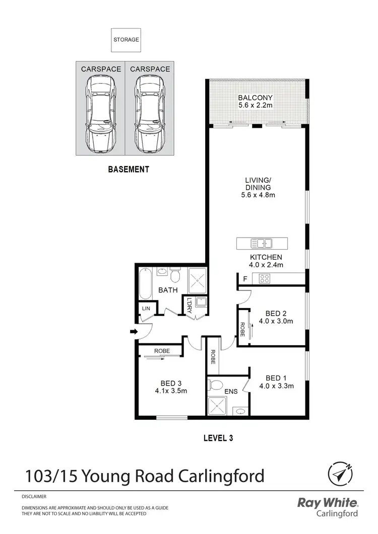 Floorplan of Homely apartment listing, 103/15 Young Road, Carlingford NSW 2118