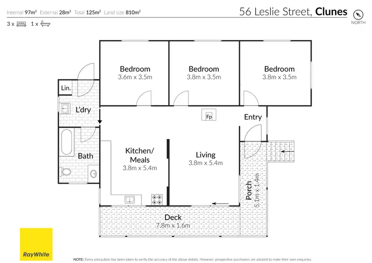 Floorplan of Homely house listing, 56 Leslie Street, Clunes VIC 3370