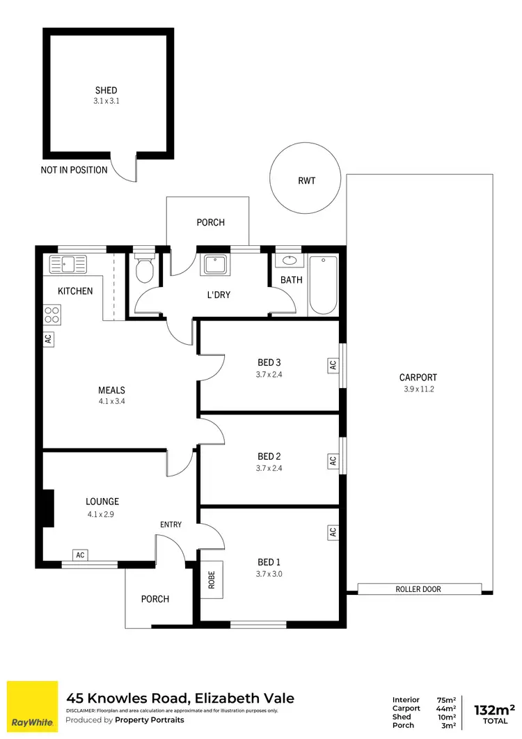 Floorplan of Homely house listing, 45 Knowles Road, Elizabeth Vale SA 5112