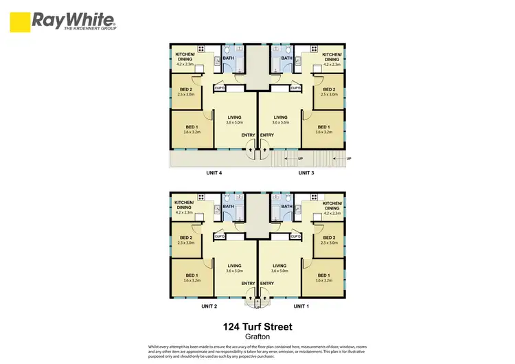 Floorplan of Homely block of units listing, 1-4/124 Turf Street, Grafton NSW 2460