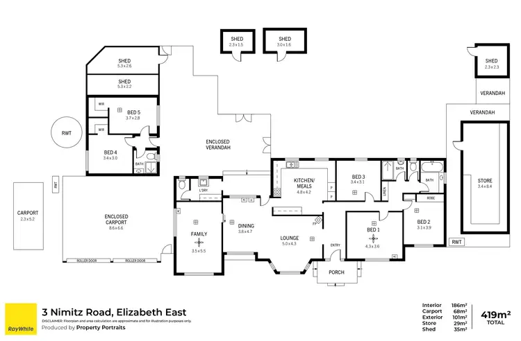 Floorplan of Homely house listing, 3 Nimitz Road, Elizabeth East SA 5112