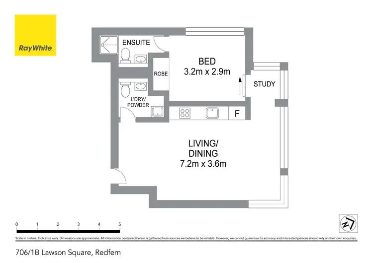 Floorplan of Homely apartment listing, 706/1B Lawson Square, Redfern NSW 2016