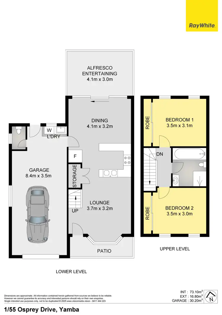 Floorplan of Homely semi-detached listing, 1/55 Osprey Drive, Yamba NSW 2464