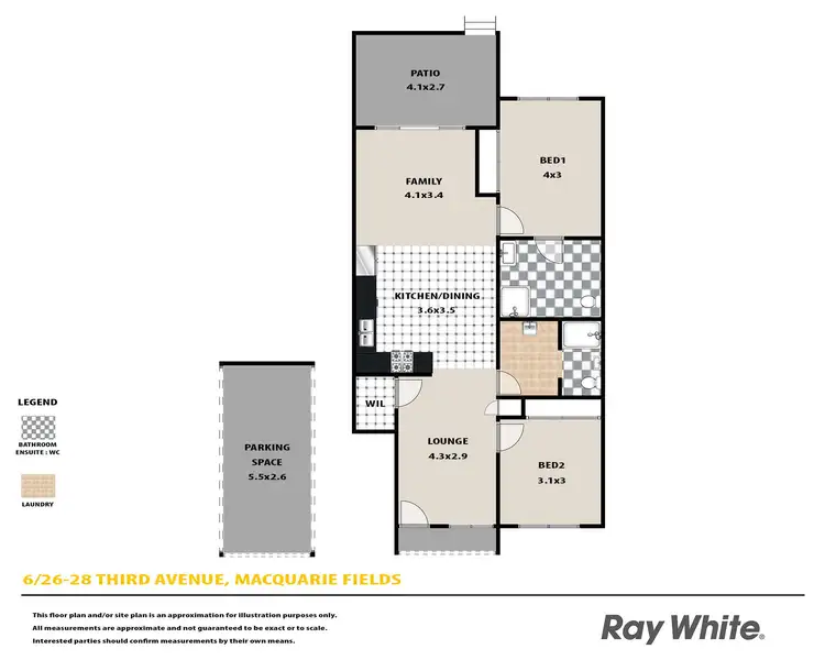 Floorplan of Homely unit listing, 6/26-28 Third Avenue, Macquarie Fields NSW 2564