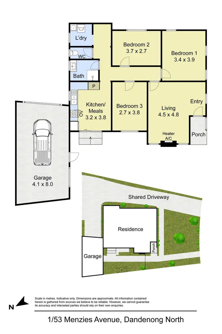 Floorplan of Homely unit listing, 1/53 Menzies Avenue, Dandenong North VIC 3175