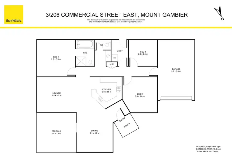 Floorplan of Homely apartment listing, 3/206 Commercial Street East, Mount Gambier SA 5290