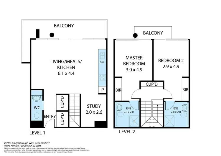 Floorplan of Homely apartment listing, 2611/6 Kingsborough Way, Zetland NSW 2017