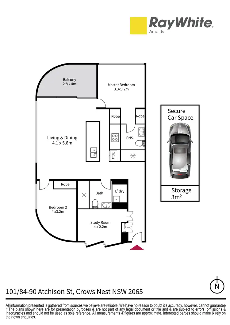 Floorplan of Homely apartment listing, 101/84-90 Atchison Street, Crows Nest NSW 2065