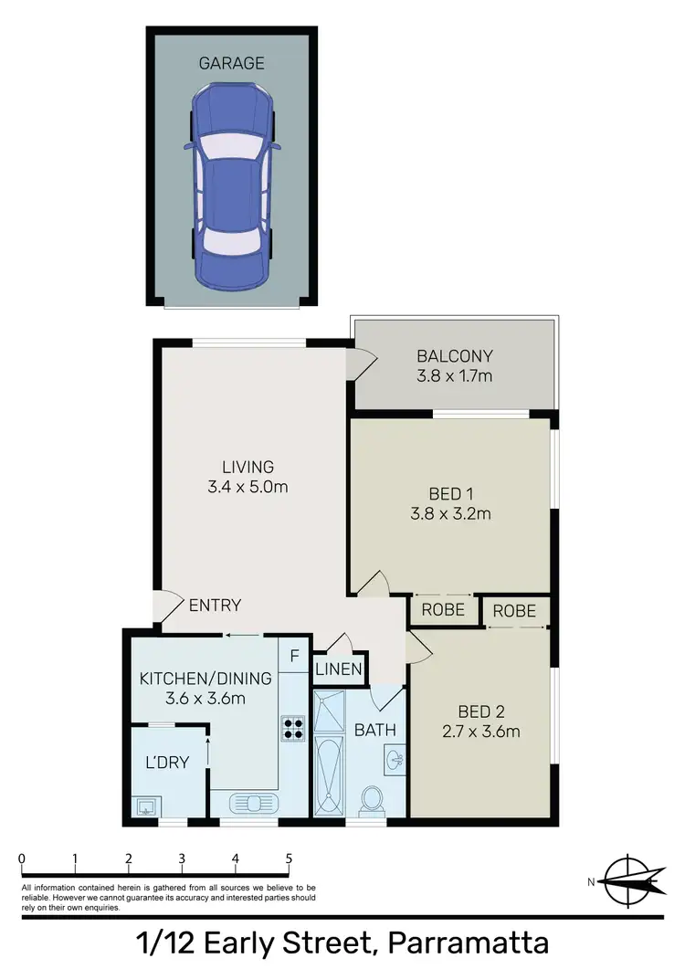 Floorplan of Homely unit listing, 1/12 Early Street, Parramatta NSW 2150