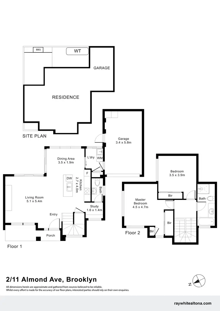 Floorplan of Homely townhouse listing, 2/11 Almond Avenue, Brooklyn VIC 3012