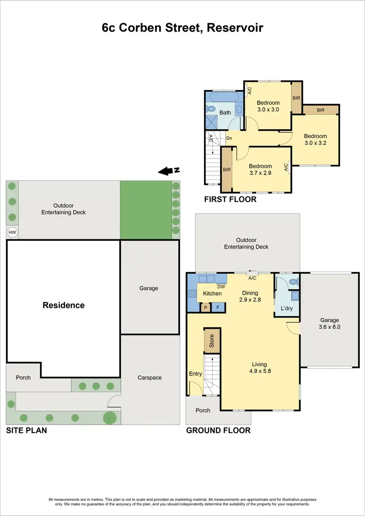 Floorplan of Homely townhouse listing, 6C Corben Street, Reservoir VIC 3073