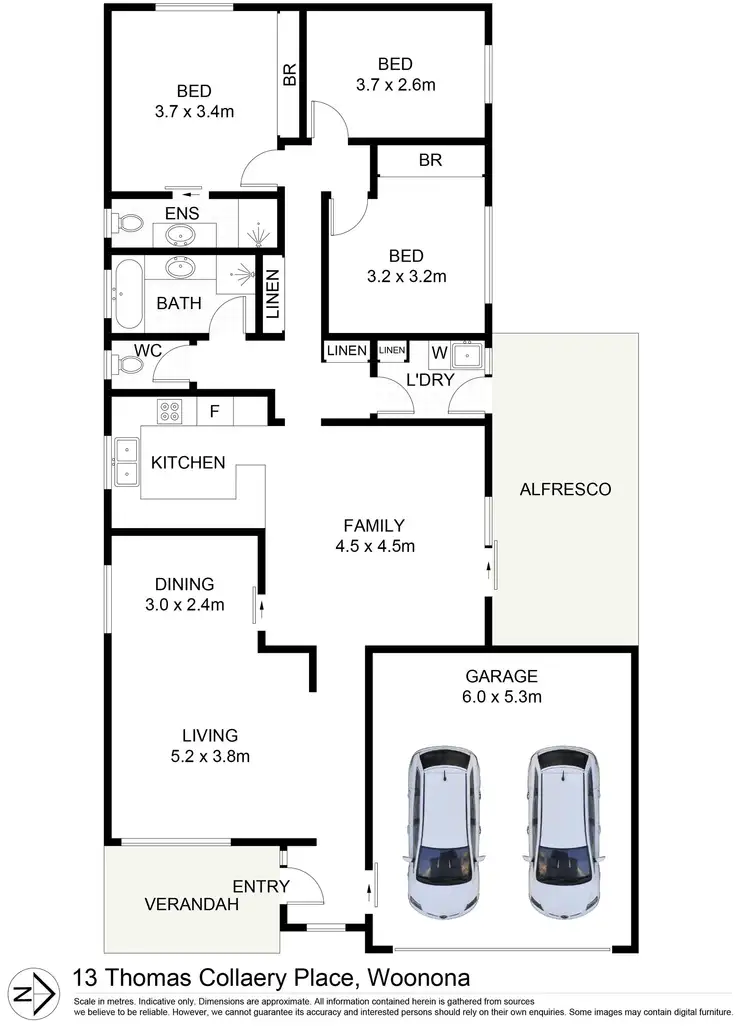 Floorplan of Homely house listing, 13 Thomas Collaery Place, Woonona NSW 2517