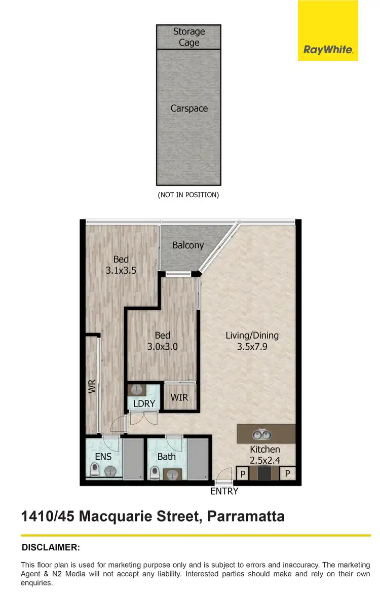 Floorplan of Homely apartment listing, 1410/45 Macquarie Street, Parramatta NSW 2150