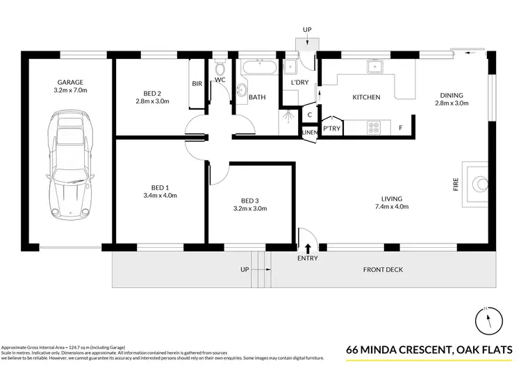 Floorplan of Homely house listing, 66 Minda Crescent, Oak Flats NSW 2529
