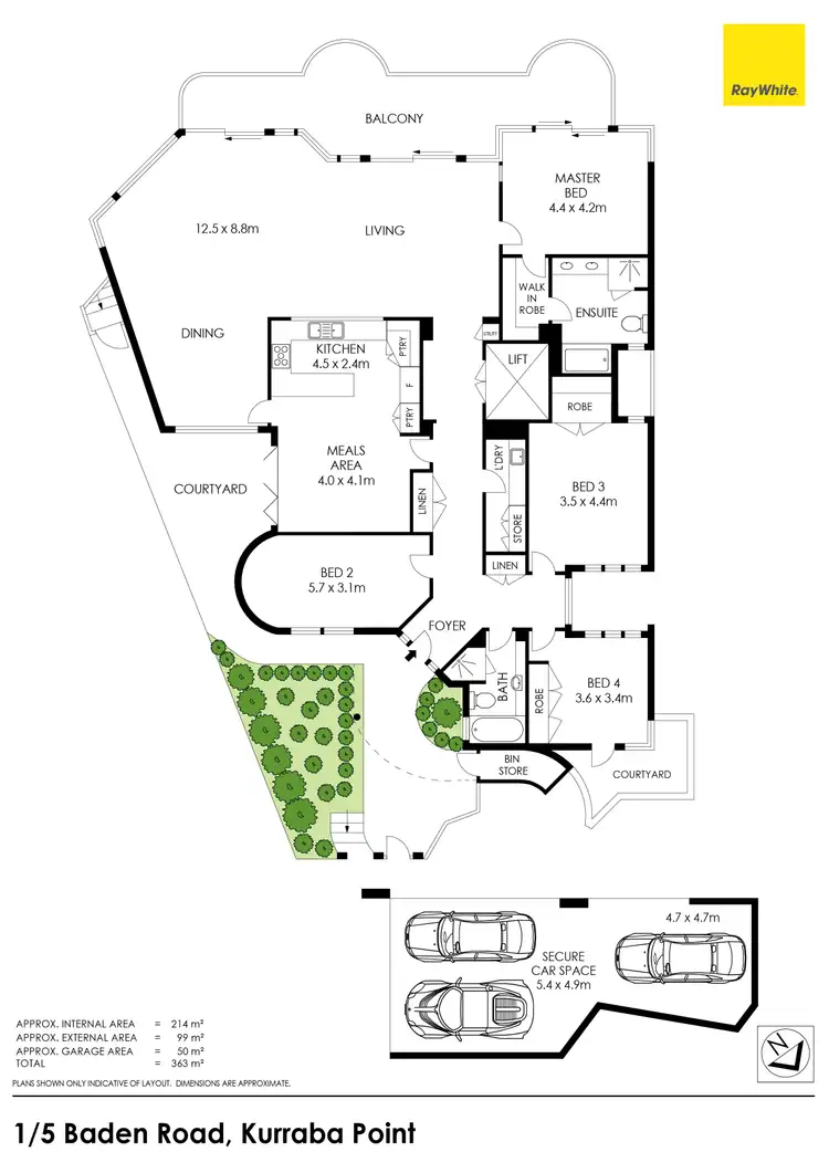 Floorplan of Homely apartment listing, 1/5 Baden Road, Kurraba Point NSW 2089