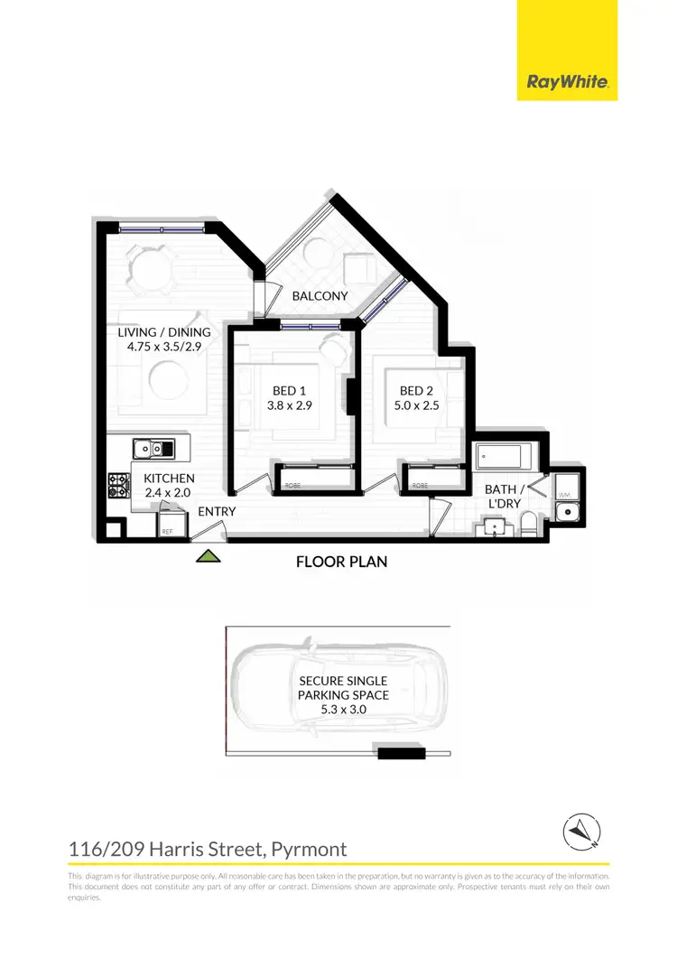 Floorplan of Homely apartment listing, 116/209 Harris Street, Pyrmont NSW 2009