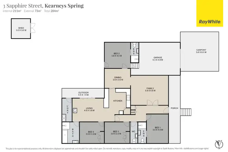 Floorplan of Homely house listing, 3 Sapphire Court, Kearneys Spring QLD 4350