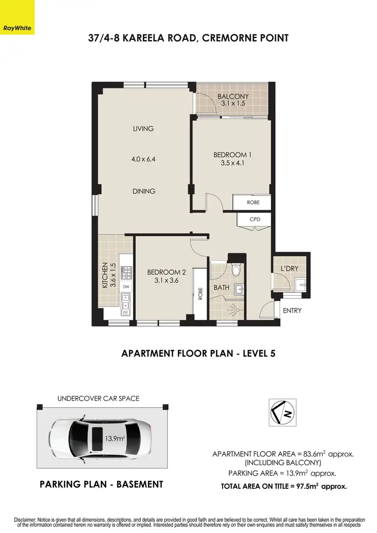Floorplan of Homely apartment listing, 37/4-8 Kareela Road, Cremorne Point NSW 2090
