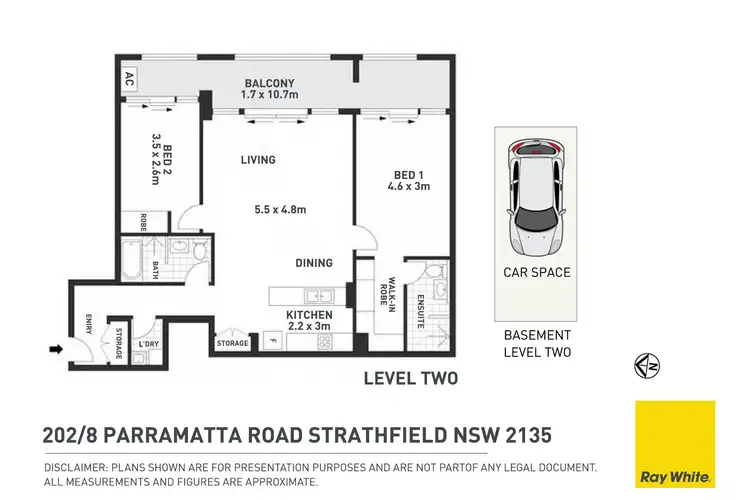 Floorplan of Homely apartment listing, 202/8 Parramatta Road, Strathfield NSW 2135