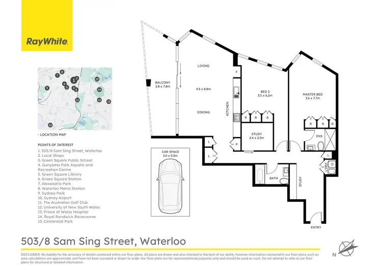 Floorplan of Homely apartment listing, 503/8 Sam Sing Street, Waterloo NSW 2017