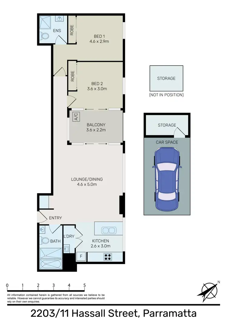 Floorplan of Homely apartment listing, 2203/11 Hassall Street, Parramatta NSW 2150