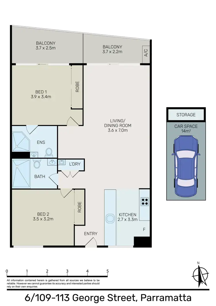 Floorplan of Homely apartment listing, 6/109-113 George Street, Parramatta NSW 2150