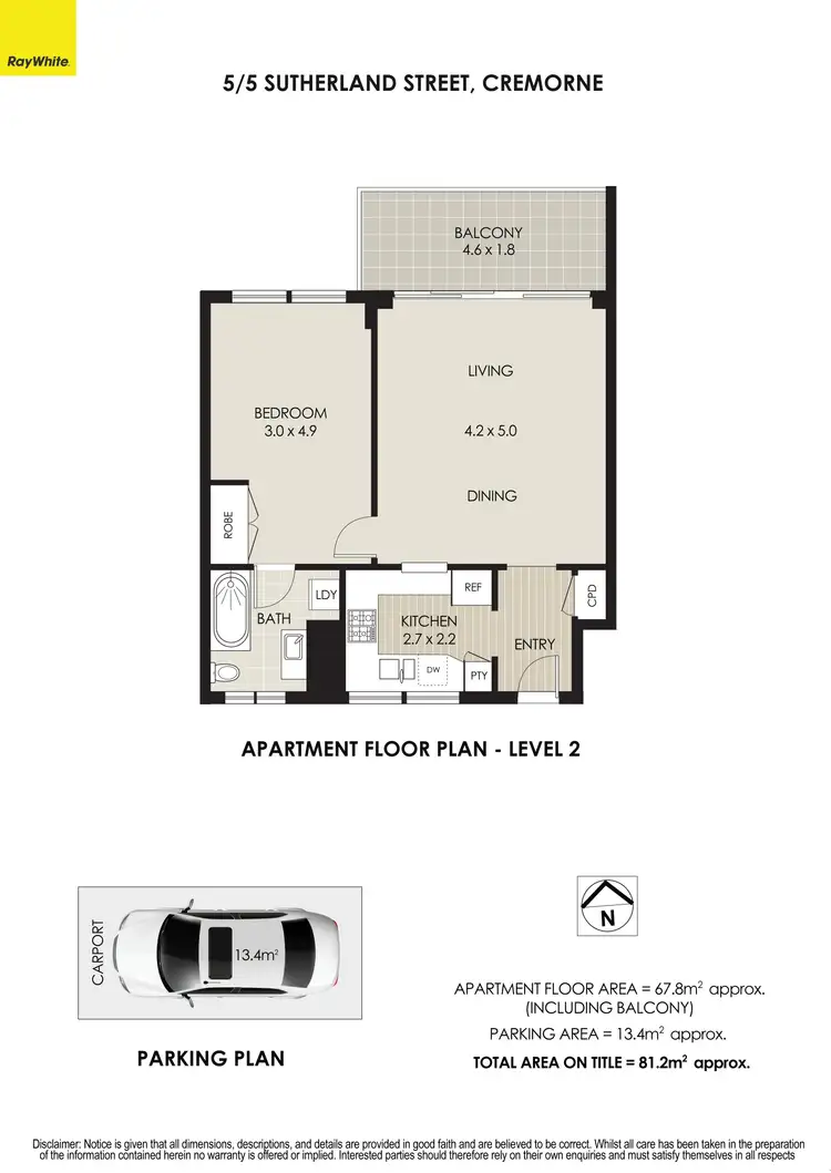 Floorplan of Homely apartment listing, 5/5 Sutherland Street, Cremorne NSW 2090