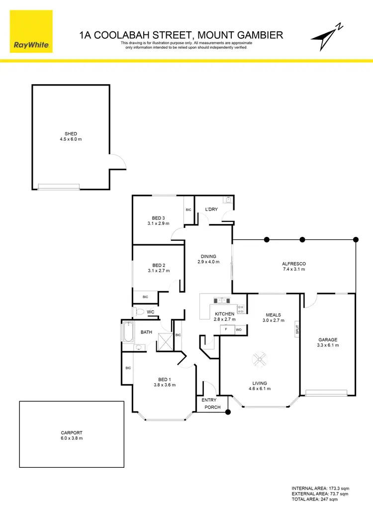 Floorplan of Homely house listing, 1A Coolabah Street, Mount Gambier SA 5290
