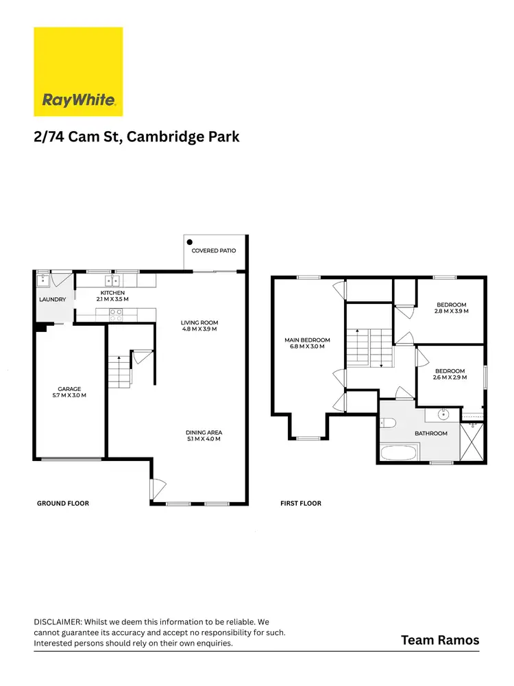 Floorplan of Homely townhouse listing, 2/74 Cam Street, Cambridge Park NSW 2747