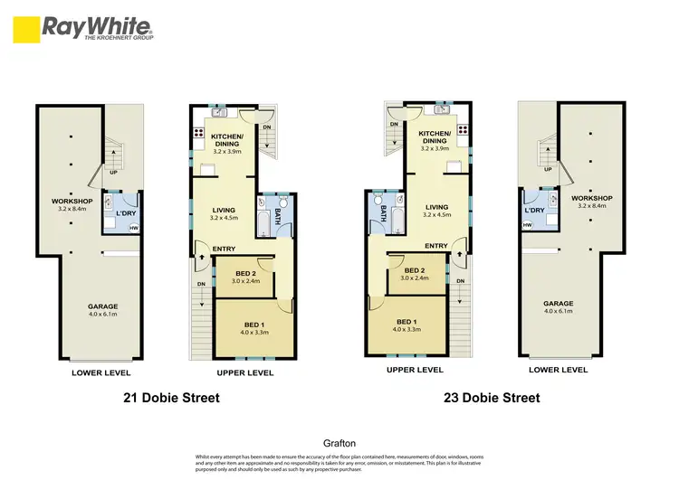 Floorplan of Homely semi-detached listing, 1&2/21 Dobie Street, Grafton NSW 2460
