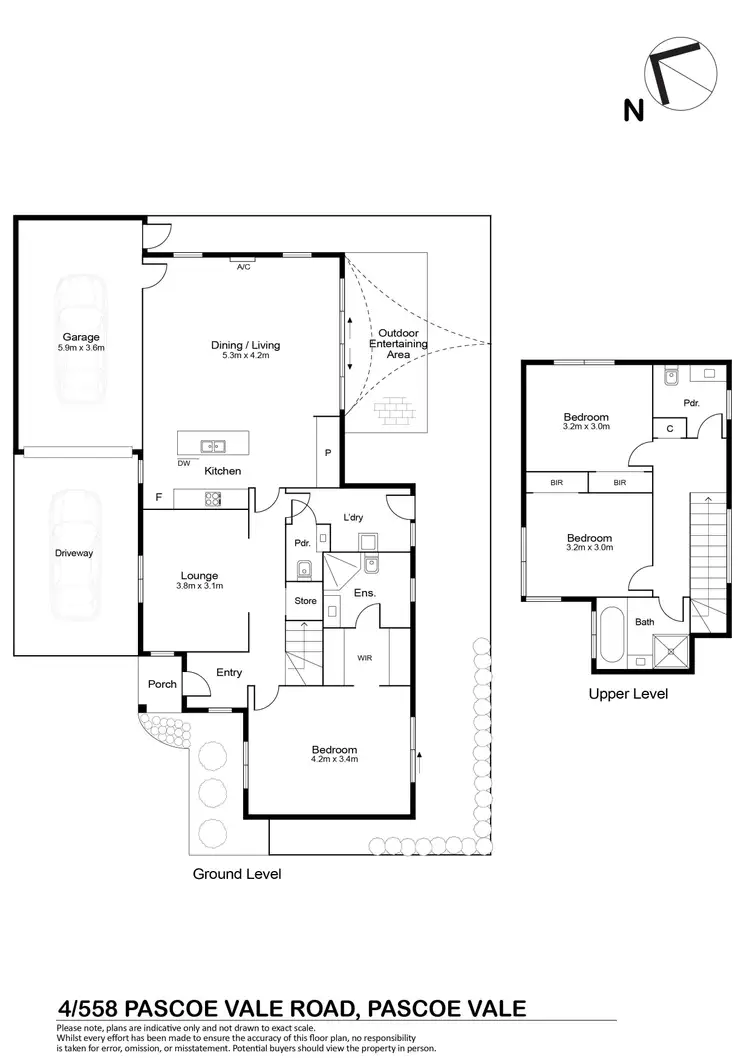 Floorplan of Homely townhouse listing, 4/558 Pascoe Vale Road, Pascoe Vale VIC 3044